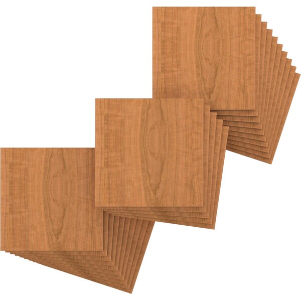 Ekena Millwork 11 3/4W x 11 3/4H x 3/8T Wood Hobby Boards, Cherry, 25PK HBW12X12X375DCH - main